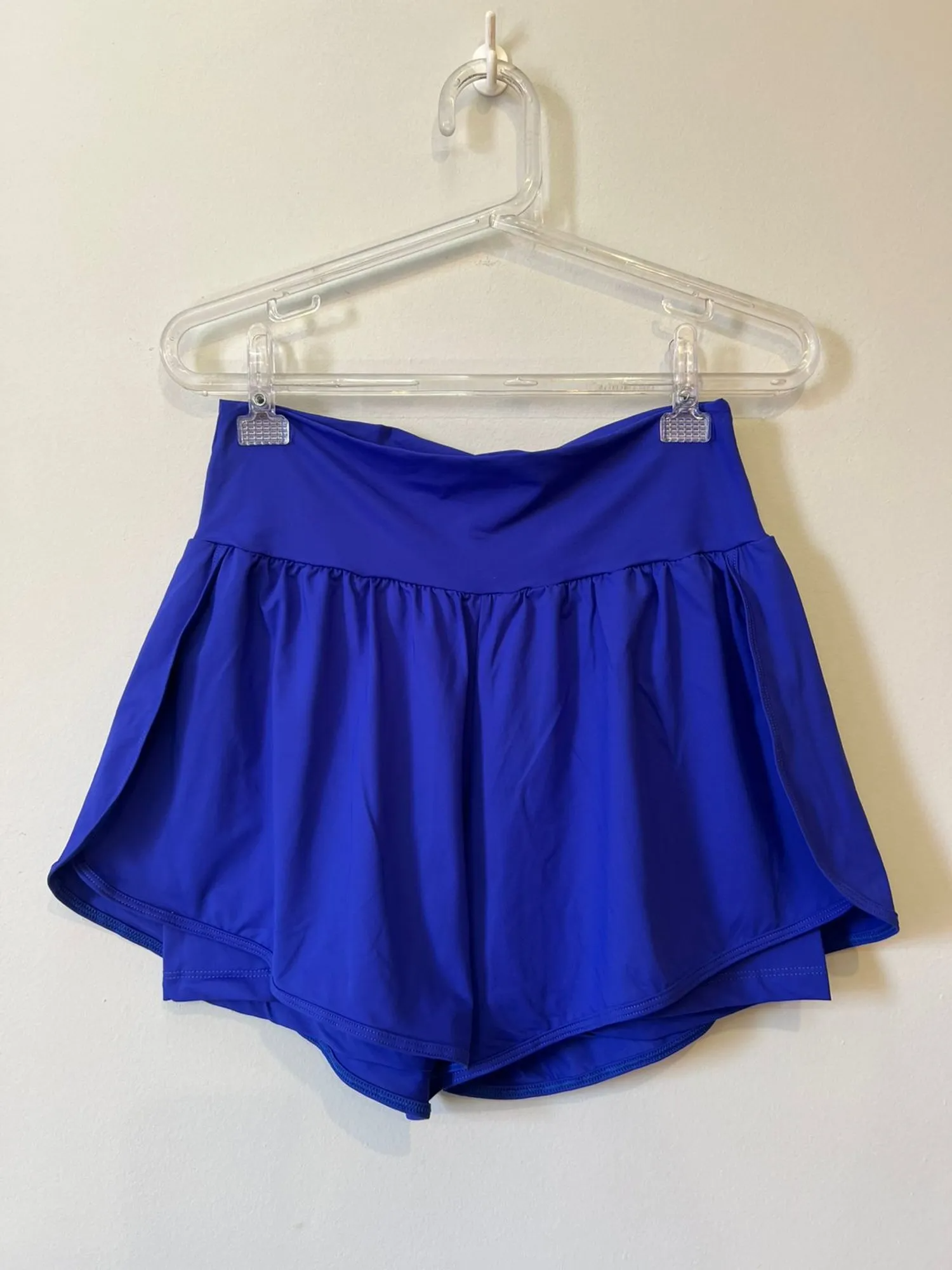 Short Duplo Feminino Beach Tennis Azul Royal