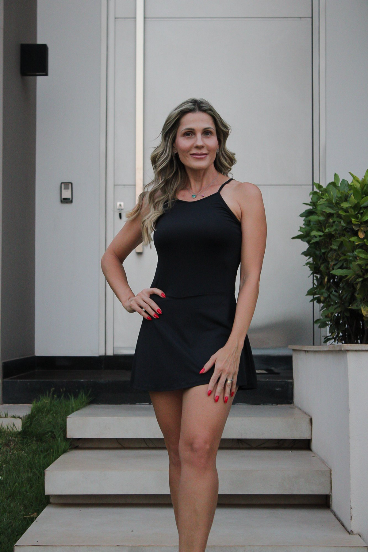 Vestido Alcinha Beach Tennis com Short Embutido Preto