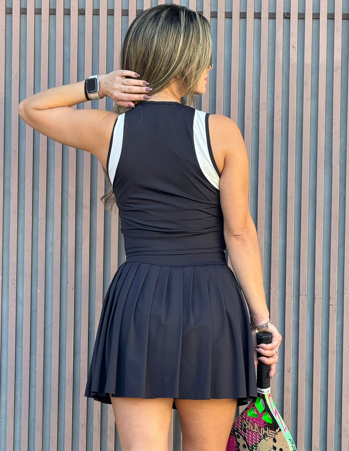 Conjunto pregueado Maya Preto