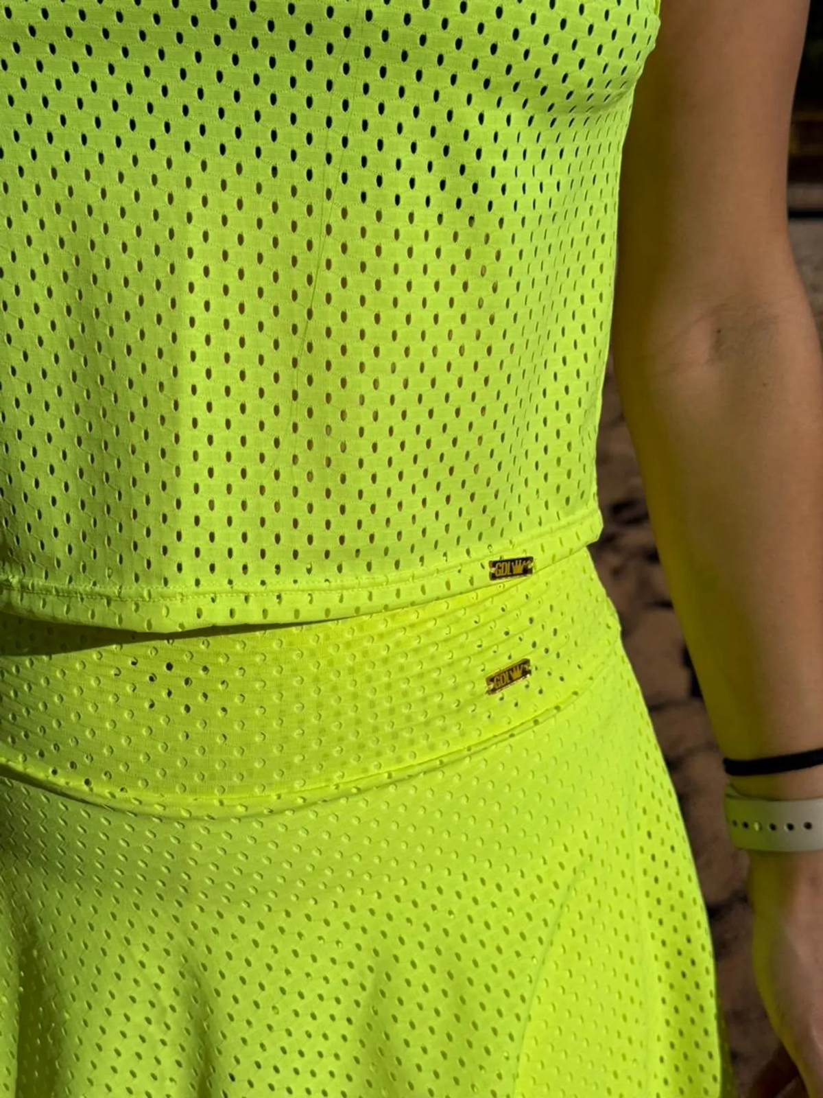 Conjunto Beach Tennis Godê Érica Amarelo neon