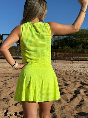 Conjunto Beach Tennis Godê Érica Amarelo neon