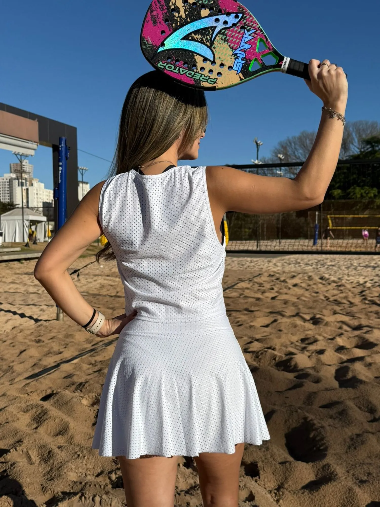 Conjunto Beach Tennis Godê Érica Branco