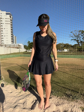Conjunto Beach Tennis Godê Érica Preto